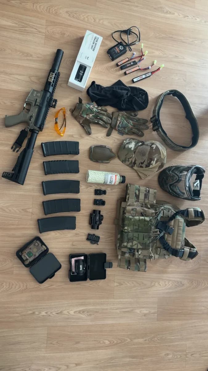 Lot airsoft complet M4 + équipement tactique – Fonctionnel