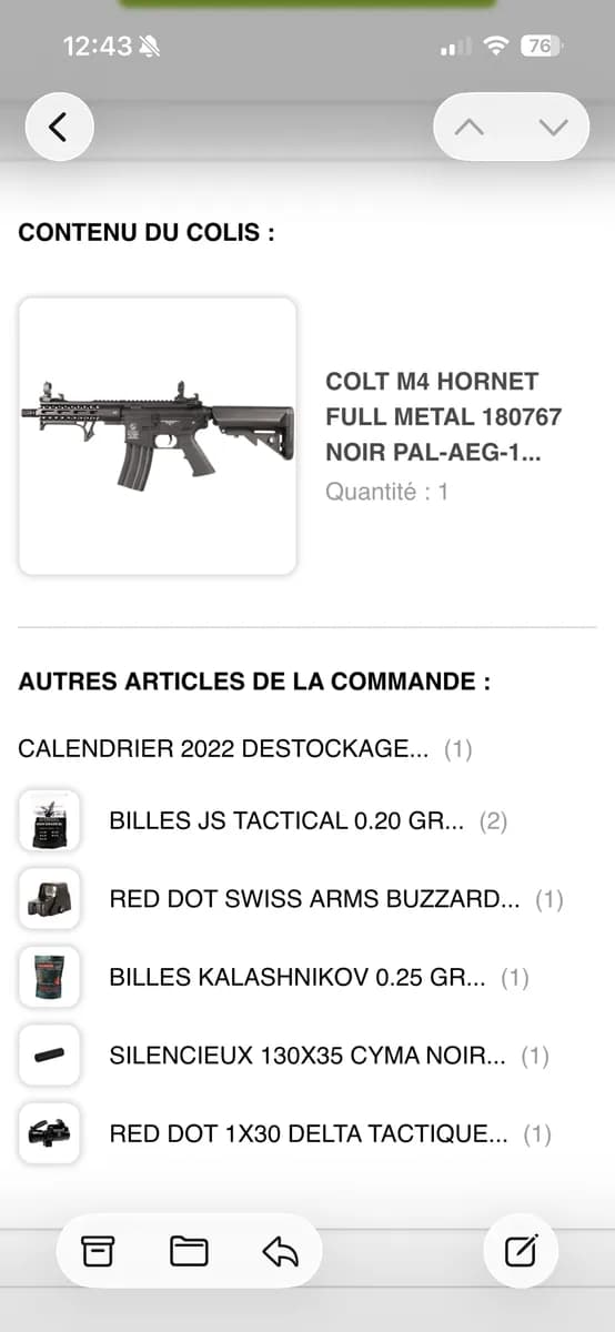 Colt M4 Hornet Full Metal + Red Dots + accessoires mini 1